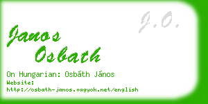 janos osbath business card